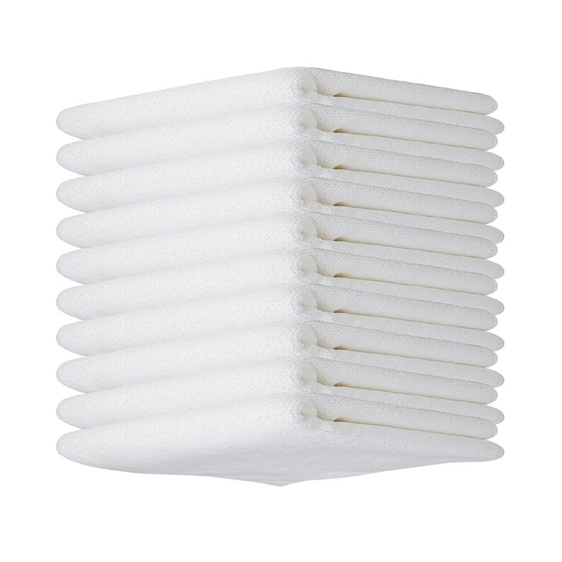 White Colour Microfibre Towels - 10 pcs/pk