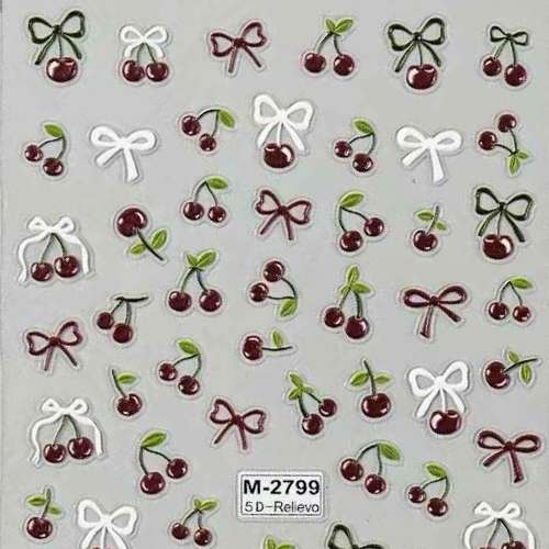 Nail Art Stickers - Red Cherries
