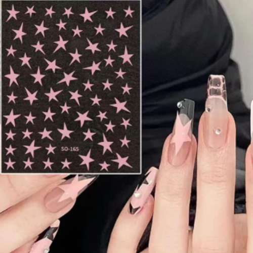 Nail Art Stickers - Pink Stars