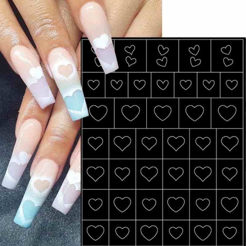 Nail Art Heart Stencils/Decals