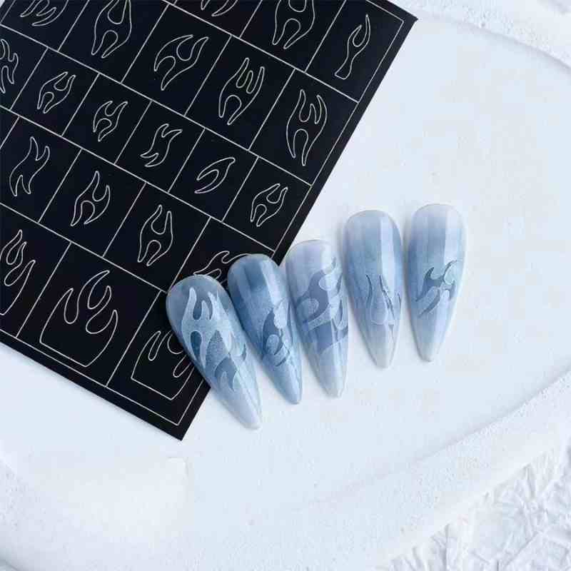 Nail Art Flame Stencils/Decals