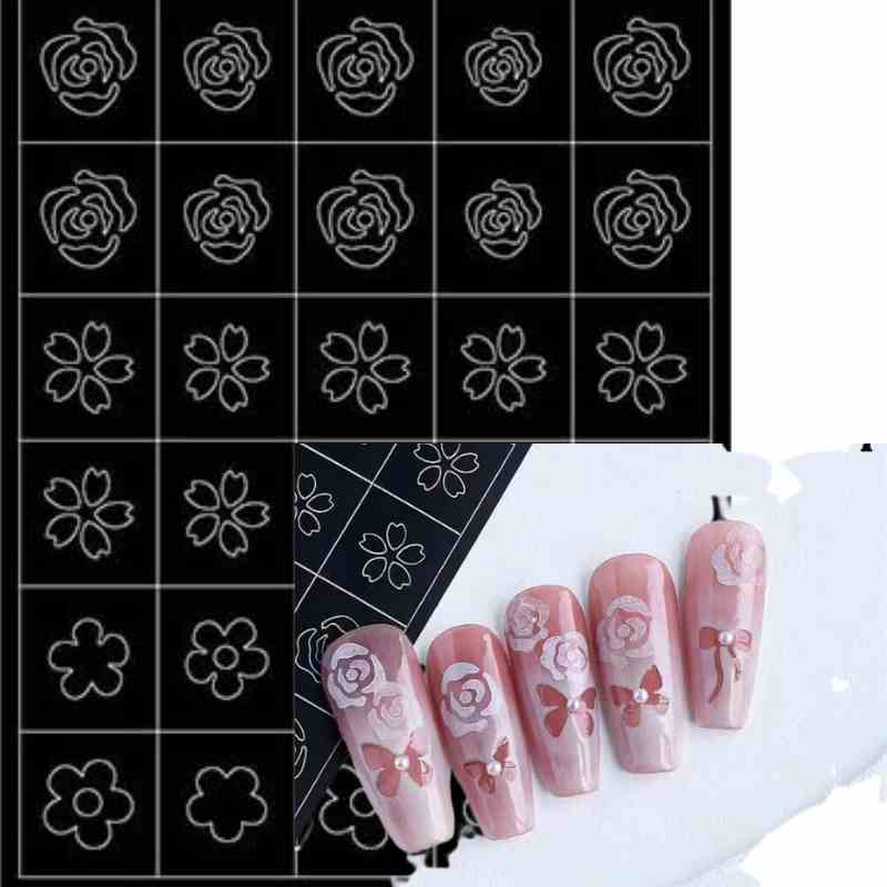 Nail Art Flower Stencils/Decals