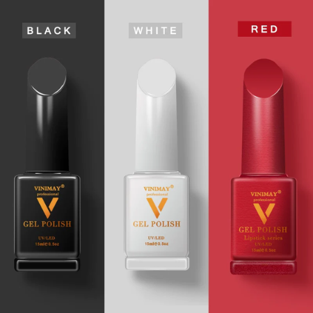 Vinimay Gel Polish Trio - Black, Red and White