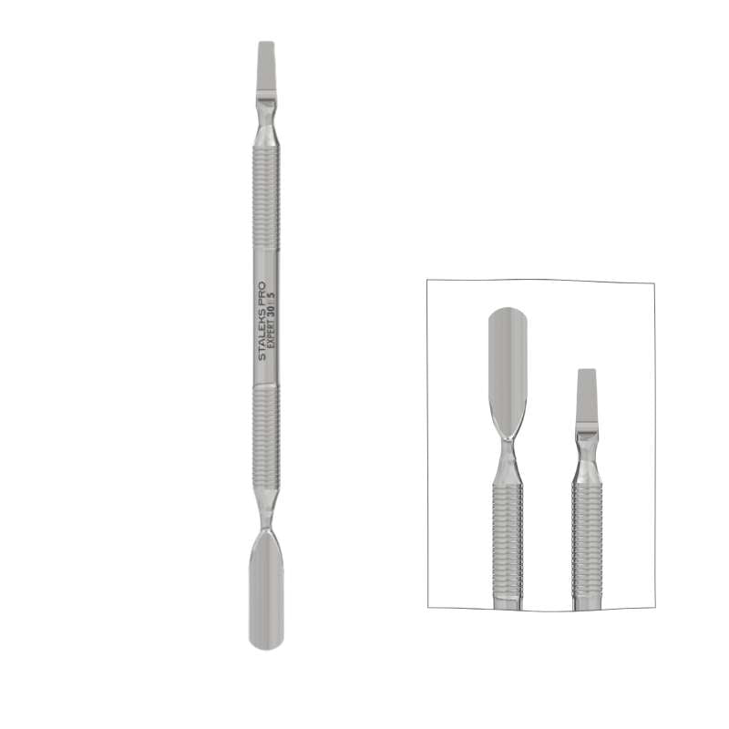Staleks - Manicure pusher EXPERT 30 TYPE 5 (rounded wide pusher and straight blade)