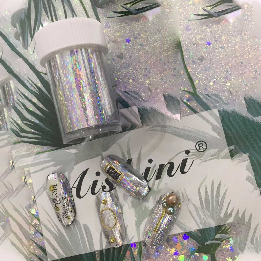 NA Transfer Foil - Silver Holographic String Effect