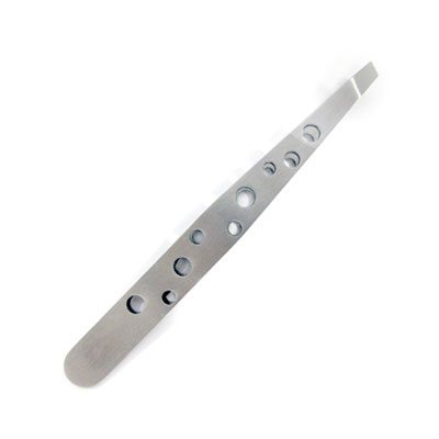 Slanted Tip Tweezers - Silver