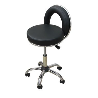 Beautician Chair With Backrest - Black