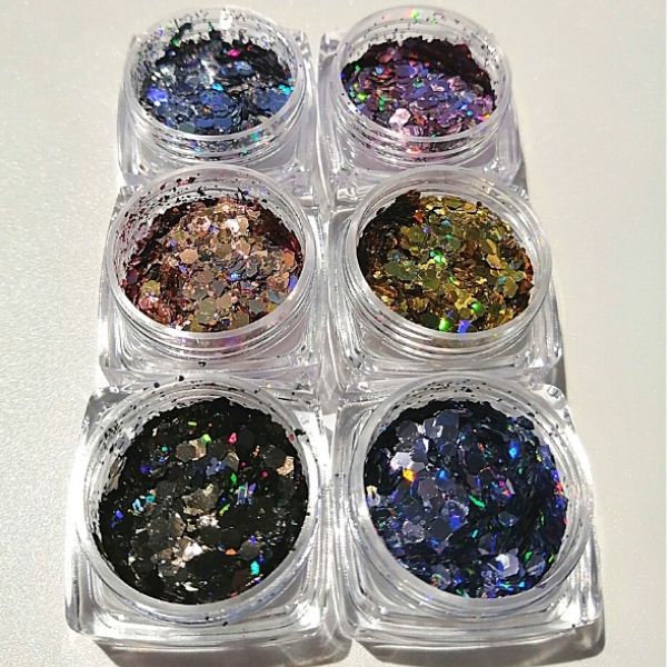 Mixed Glitter Set 6 Pot Mixed Cuts