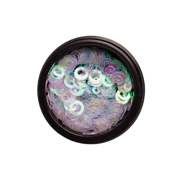 Iridescent Hollow Circle Sequins 6mm (dis)