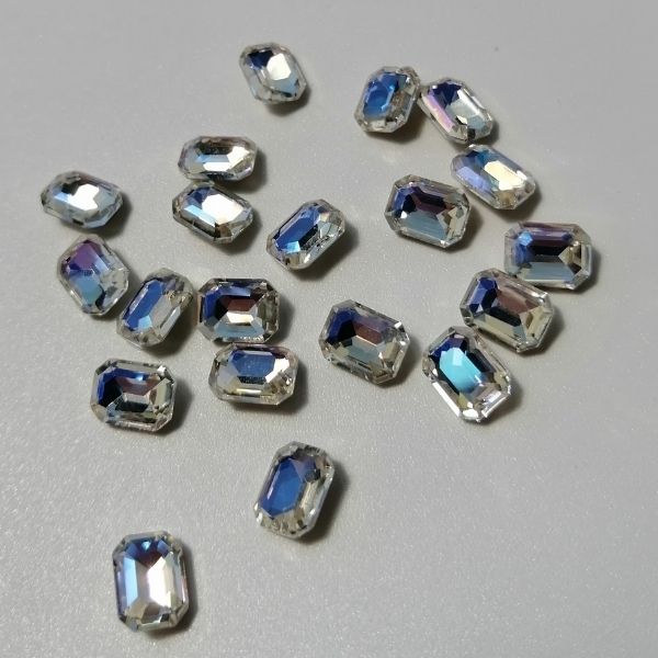 3D Jewels Clear/Champagne Cut Gem 20pc