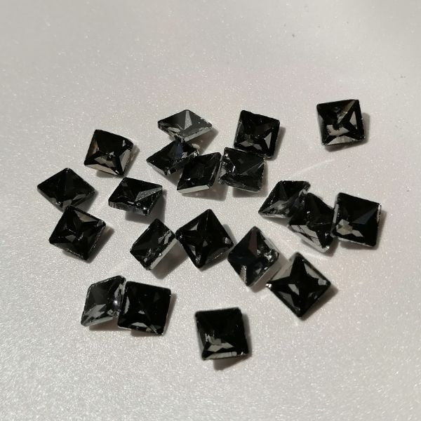 3D Jewels Flat Back Stud Gunmetal Chrome