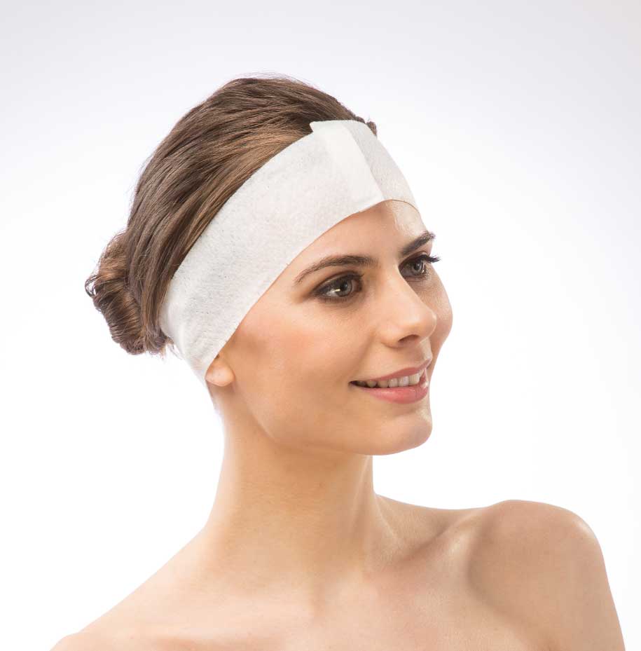 Disposables Stretch nonwoven headband with Velcro white 100PCS