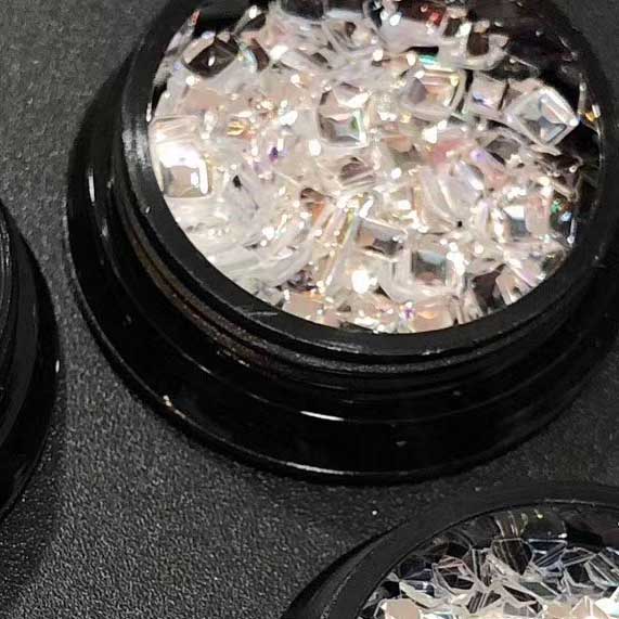 3D NA Stone - Silver Square Sequins
