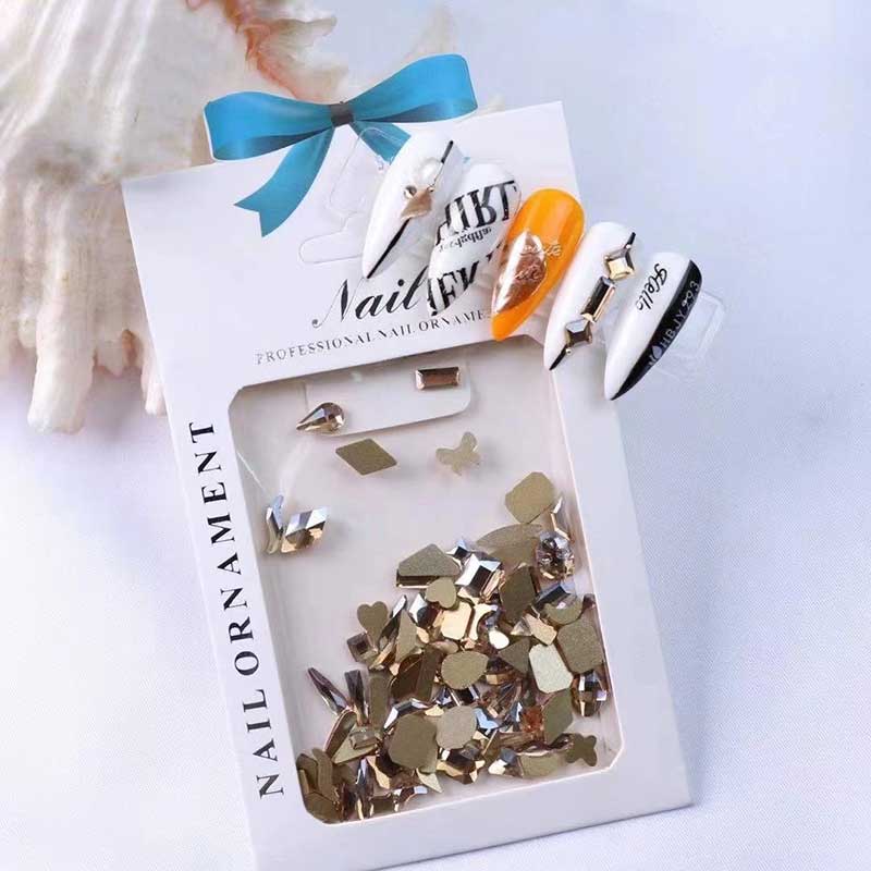 Dainty Flat Back Gems Champagne