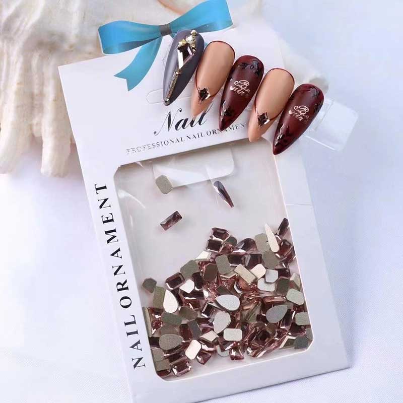 Dainty Flat Back Gems Rose Gold