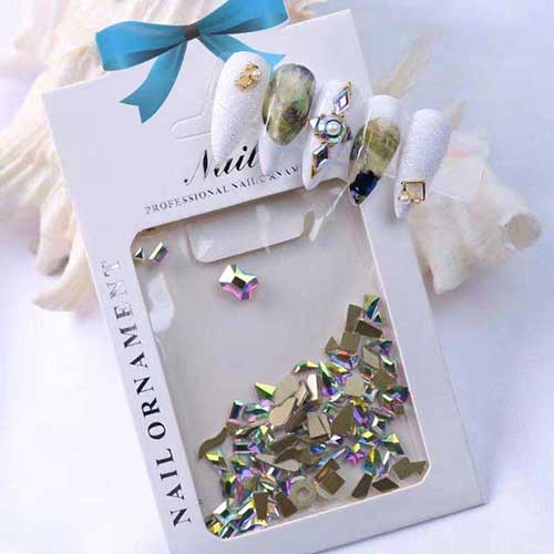 Dainty Flat Back Iridescent Gems