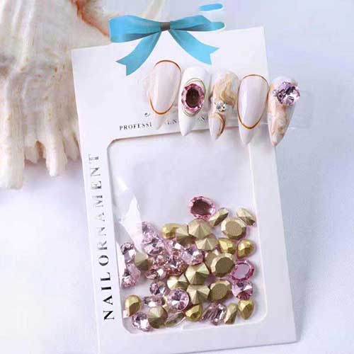 Large 3D Pointed Back Baby Pink Gem Stones (dis)