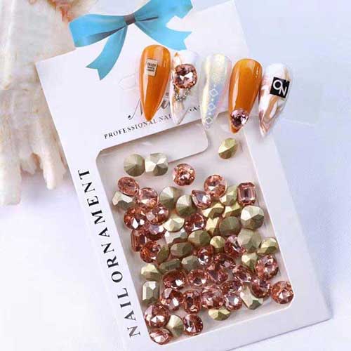Large 3D Pointed Back Rose Gold Gem Stones Assorted Shapes (dis)