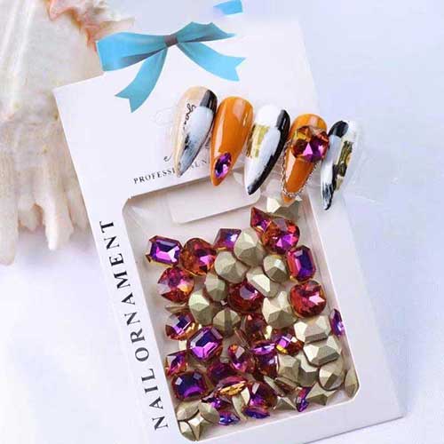 Large 3D Pointed Back Fuchsia Gem Stones Assorted Shapes (dis)