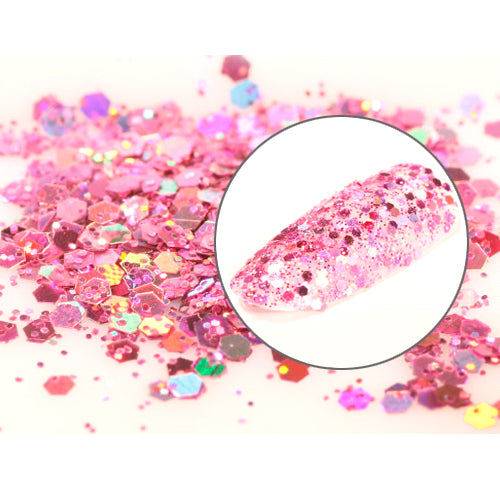 Mixed Size Glitter - Rose Pink (KS17)