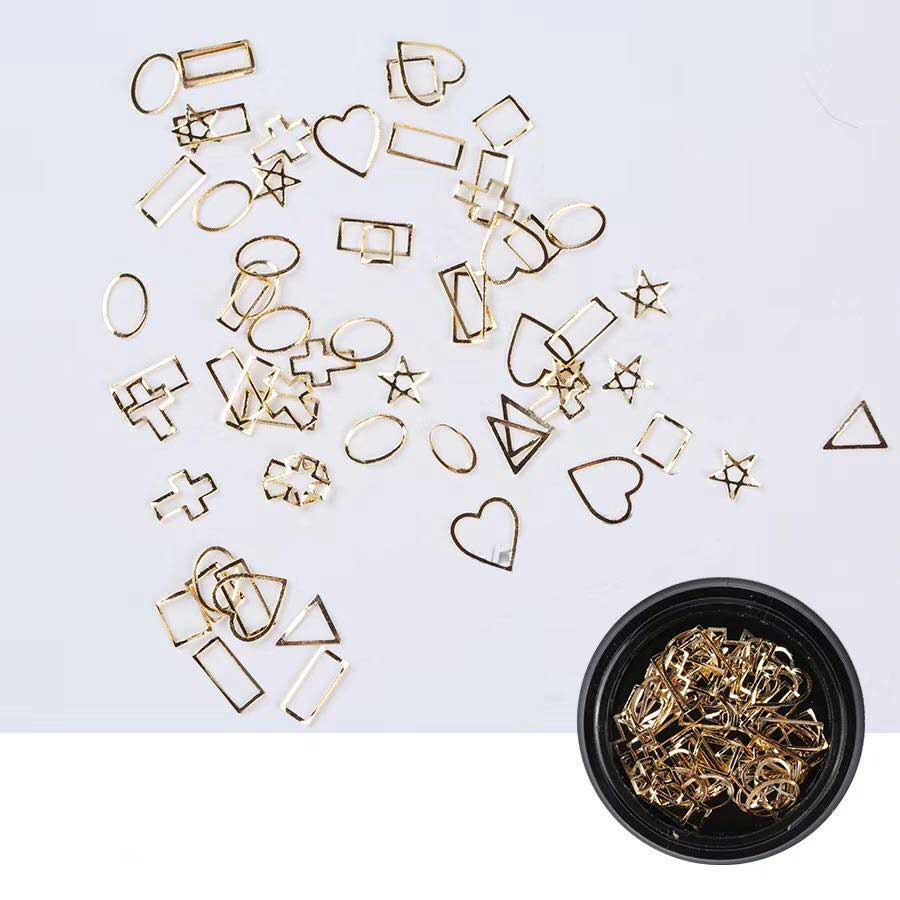 3D Arts - Hollow Gold Hearts Stars Triangles