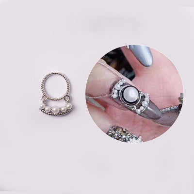 Nail Charms - Pearls on Pendant In Silver (1ps/pk) (dis)