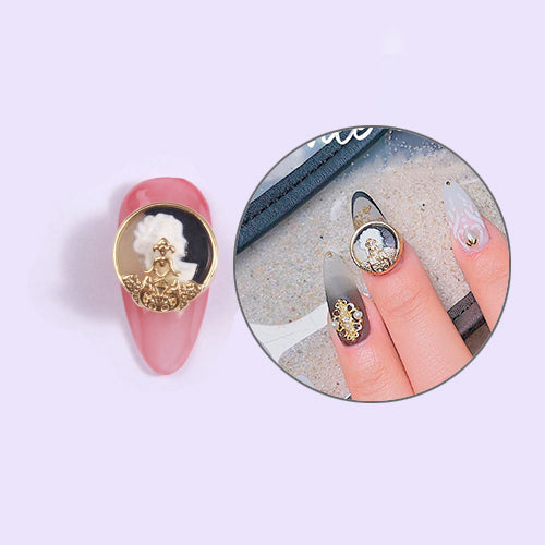 Nail Charms - Two Tone Cameo (1ps/pk)