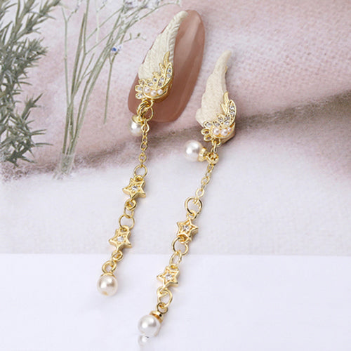 Nail Charms - Gold Set Feather Charm (dis)