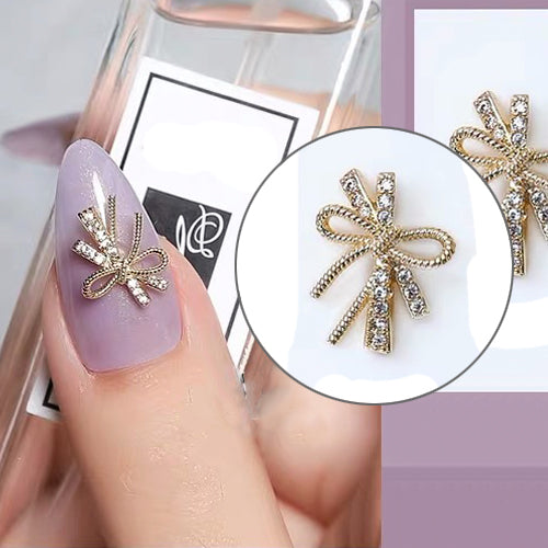 Nail Charms - Delicate Gold Bow (dis)