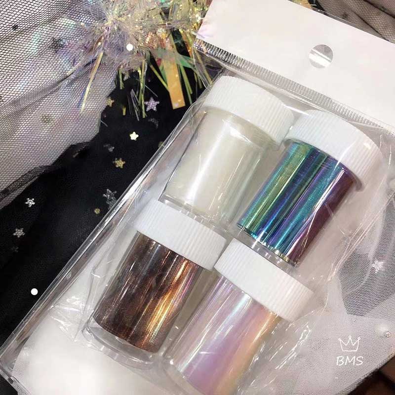 4 Pkt Foil Pearl, Iridescent, Copper Brown, Pink Green Blue