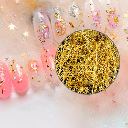 3D Nail Arts - Soft Gold Strands