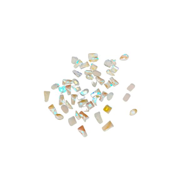 Flat Back Iridescent Gems - Clear/Orange