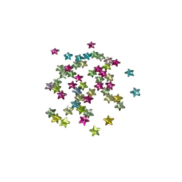 Flat Back Star Rhinestones - Mixed Colours