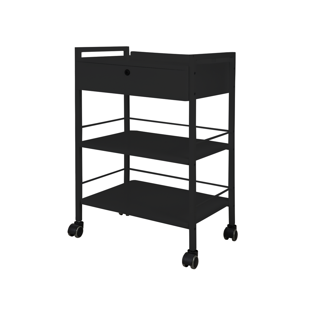 Trolley With One Drawer - Black