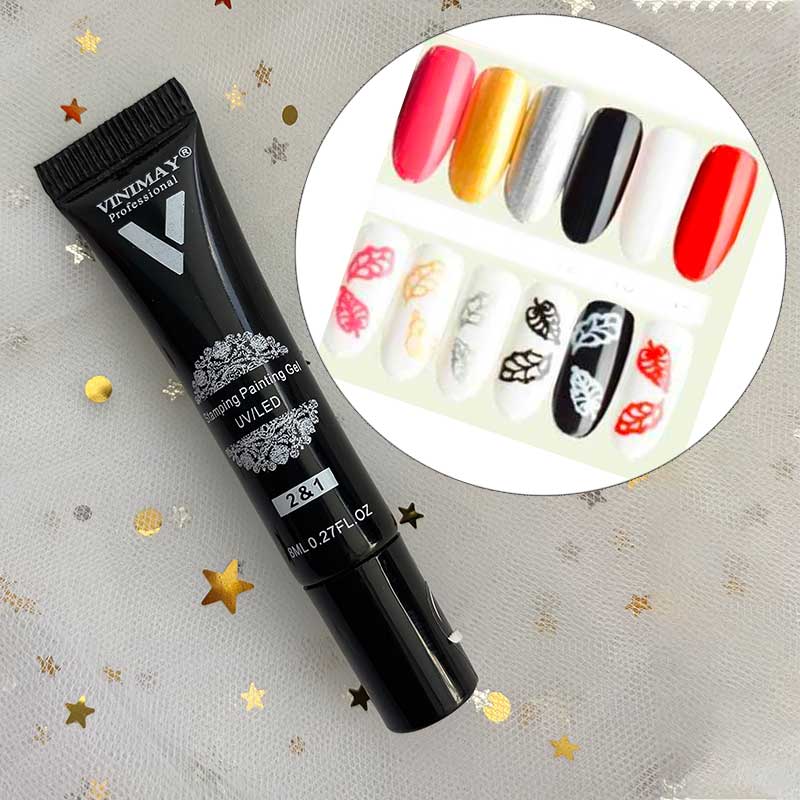 Vinimay Stamping / Painting Gel Color - UV&amp; LED 8ml Black