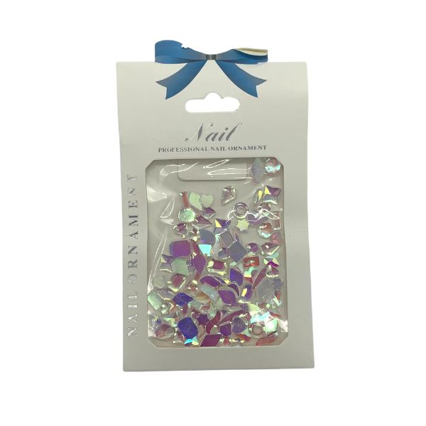 Dainty Flat Back Purple Iridescent Gems