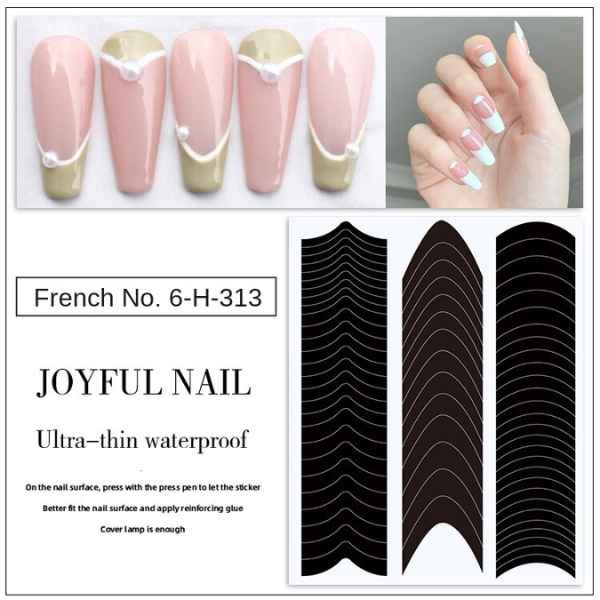 Nail Art French Tip Guides - Mixed Patterns