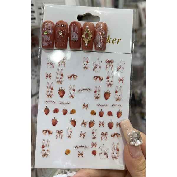 Bunny & Strawberry Nail Stickers (dis)