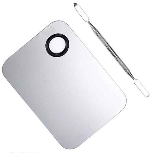 Stainless Steel Makeup Artist Palette and Spatula