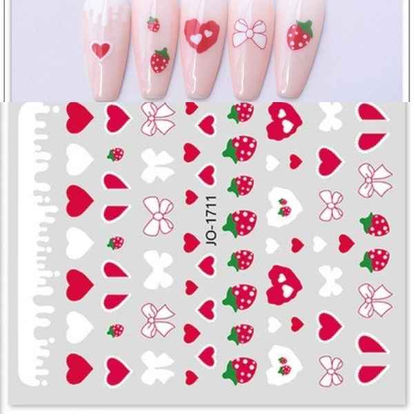 Pink and White Strawberry and Bow Theme Stickers (dis)