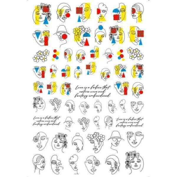 Abstract Face Nail Art Stickers