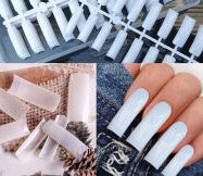 White Square Half Well Tips 504pcs with Case (dis)