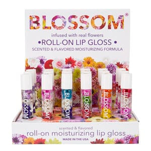 Blossom Fruit Flavored Roll on Lip Gloss Display set - 18pcs/PK