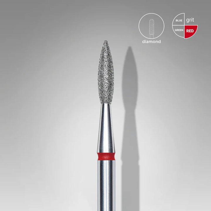 Staleks - Diamond Nail Drill Bit Sharp Red Flame 2.1mm/8mm