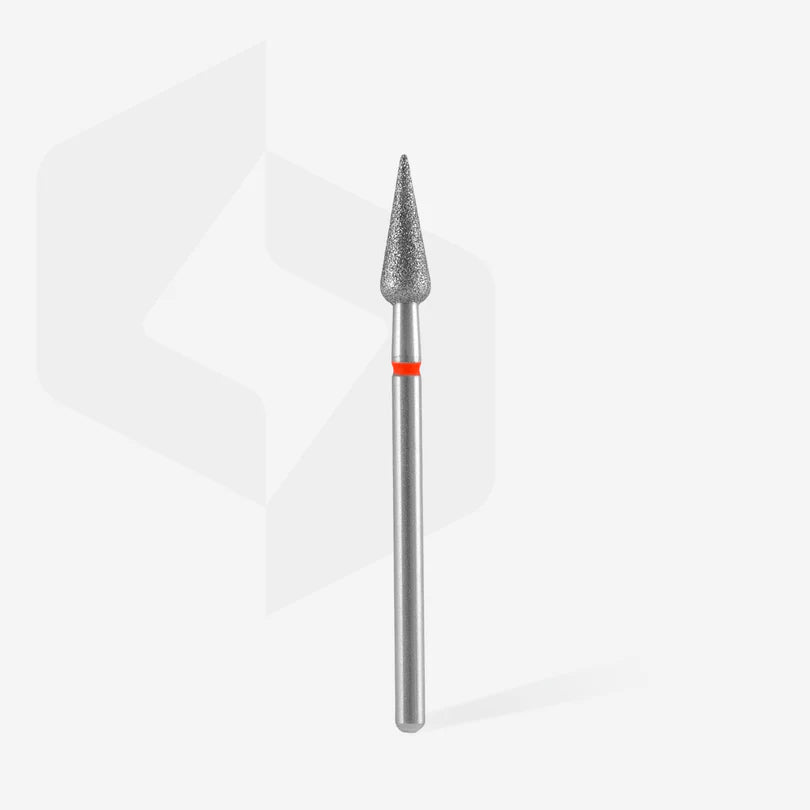 Staleks Professional - Diamond Red Pointed Pear Drill Bit - Expert 4mm/12mm