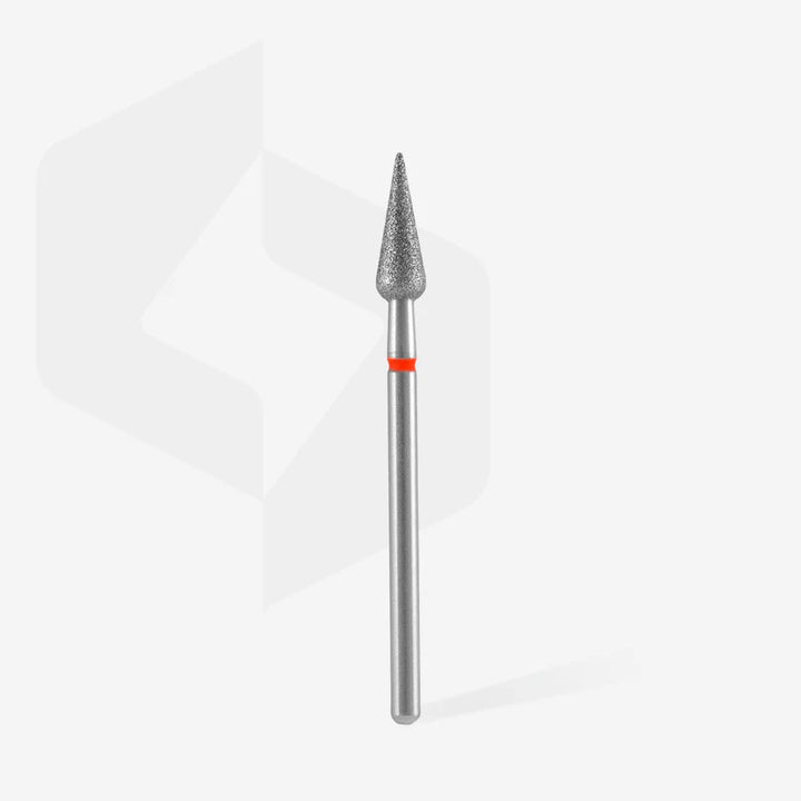 Staleks Professional - Diamond Red Pointed Pear Drill Bit - Expert 4mm/12mm