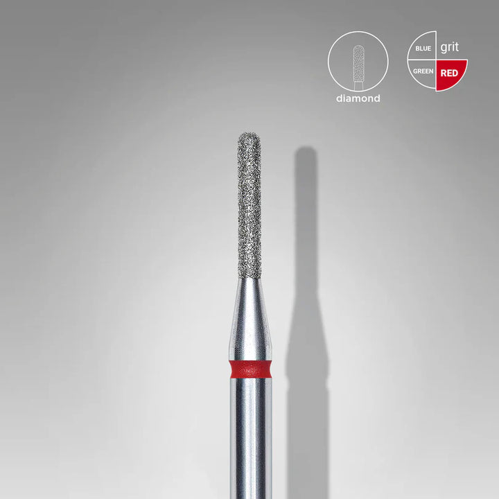 Staleks - Diamond Red Rounded Cylinder Drill Bit EXPERT 1.4mm/8mm