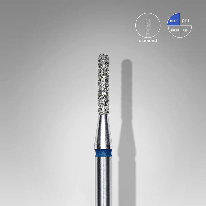 Staleks Professional -Diamond Blue Rounded Cylinder Drill Bit - Expert 1.4mm/8mm
