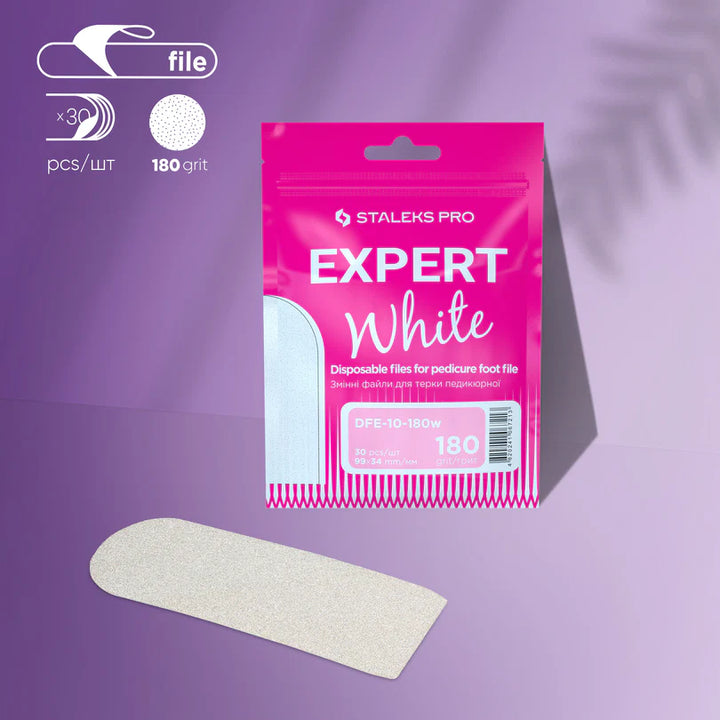 Staleks - Disposable White Files for Pedicure Grater (MBE10) Expert 10 - 180 Grit