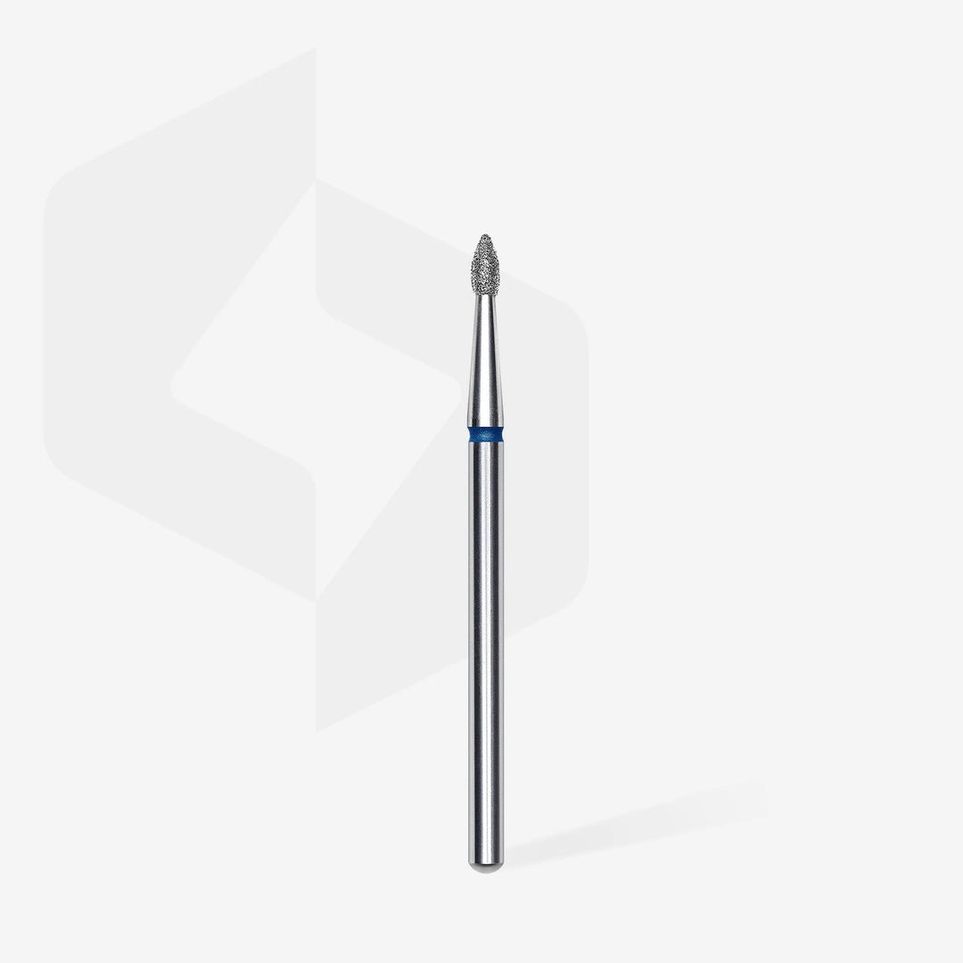 STALEKS EXPERT Diamond nail drill bit pointed bud blue, head diameter 1,8 mm, working part 4 mm